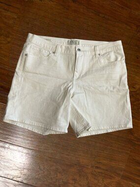 Lucky Brand Womens White The Roll Up Denim Shorts Size 12